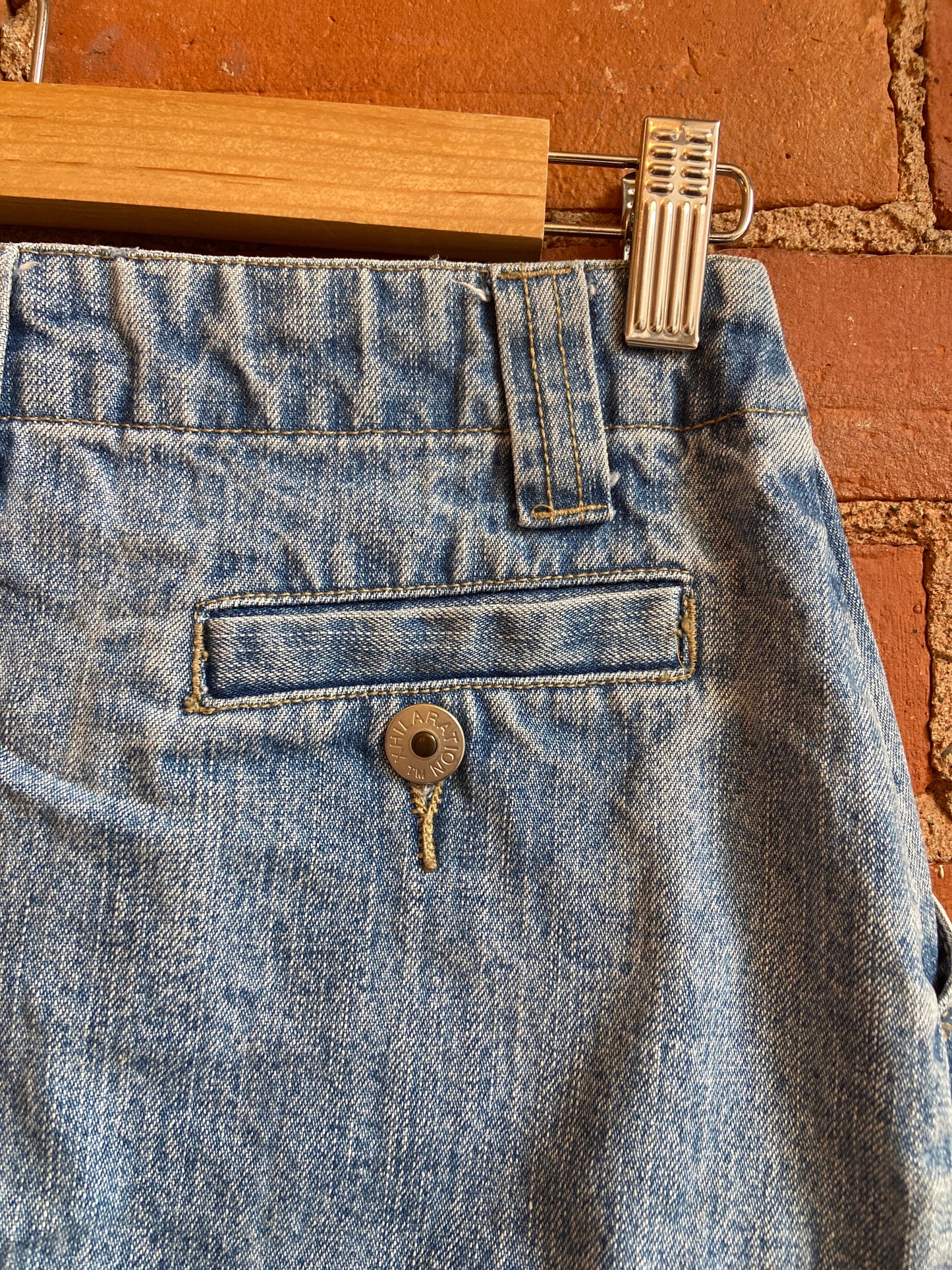 Y2K Xhilaration Light Wash Denim Mini Skirt With Cargo Pockets