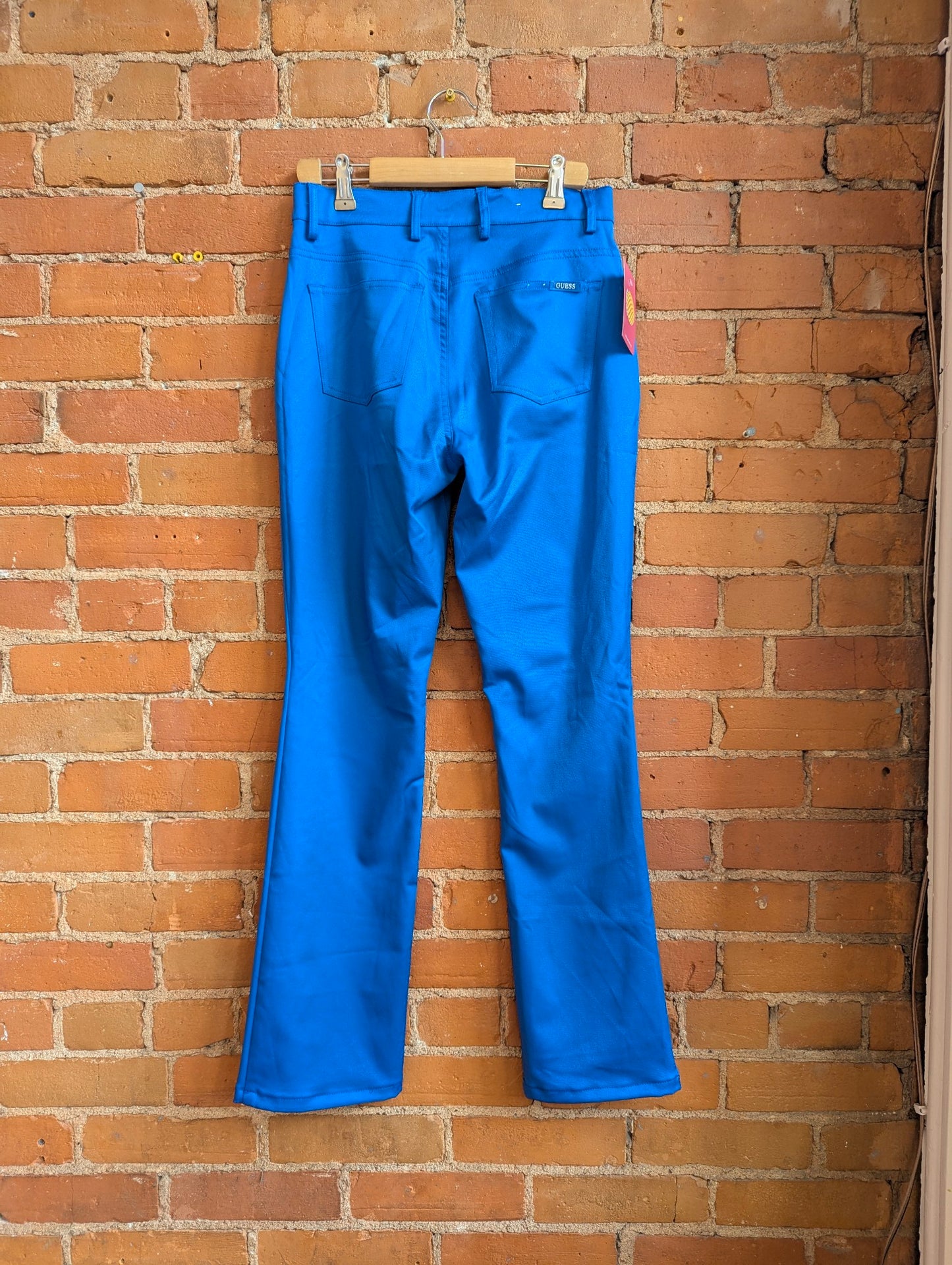 1990s Guess Shiny Blue Straight Leg Pants