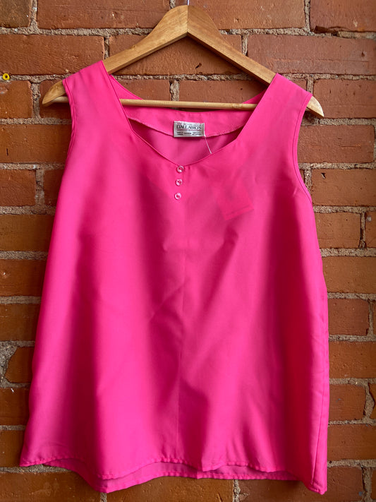 1990s D'Alliards Pink V-Neck Tank Top