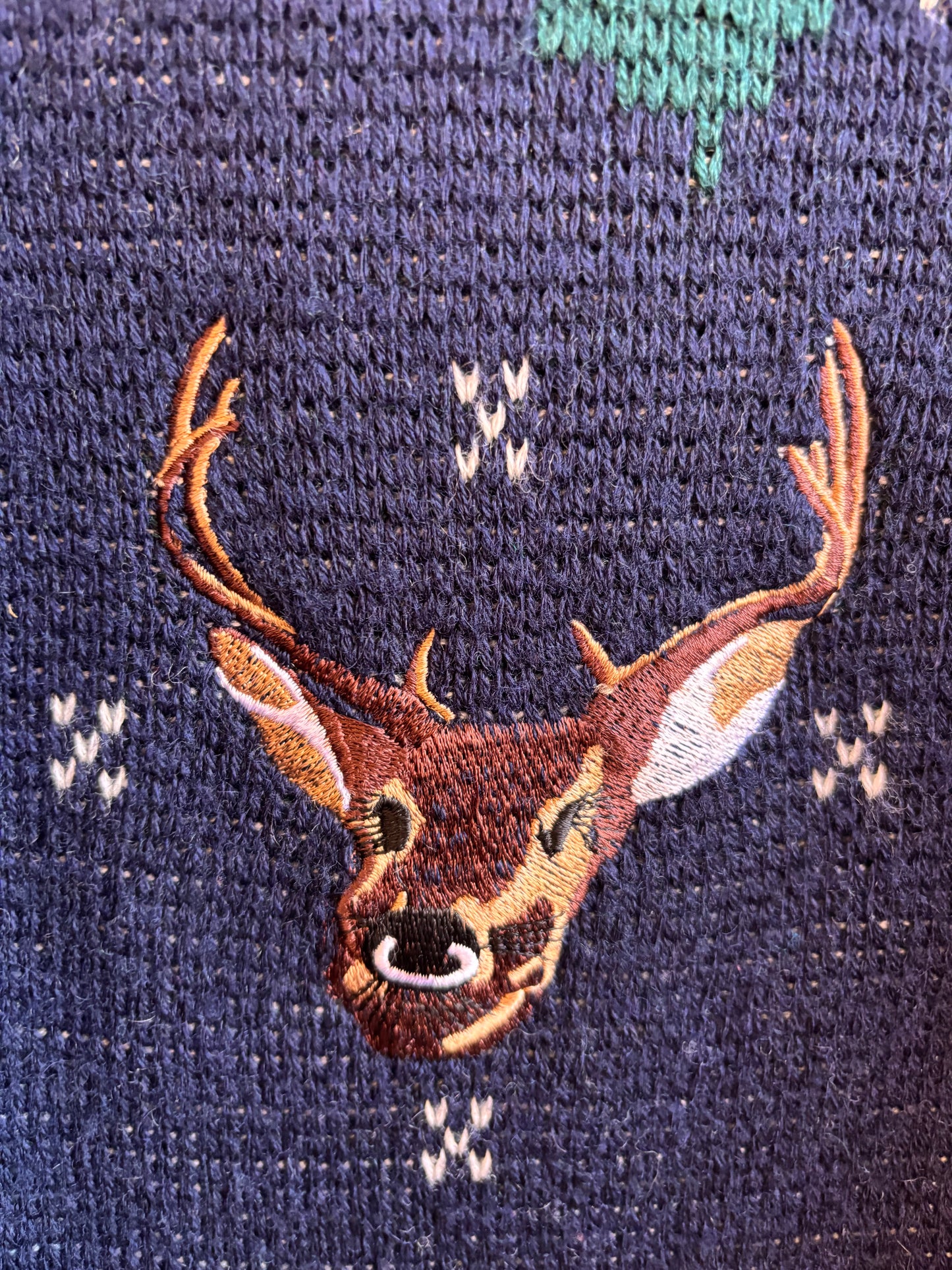 Navy Buck Sweater Navy + Green Wool Blend Quin