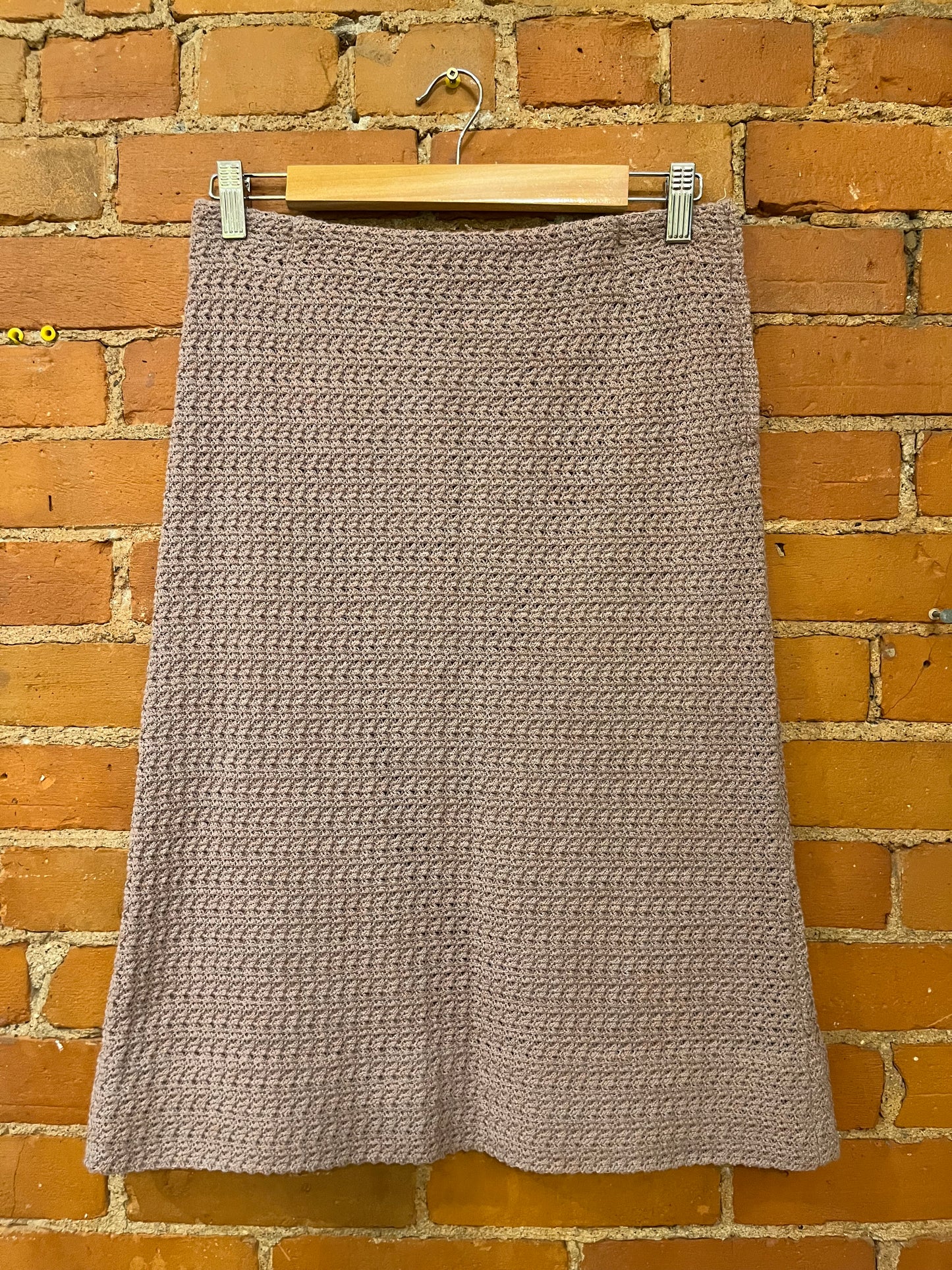 Purple Wool-Blend Knit Skirt