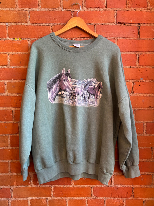 80s Horse Graphic Crewneck Sweatshirt