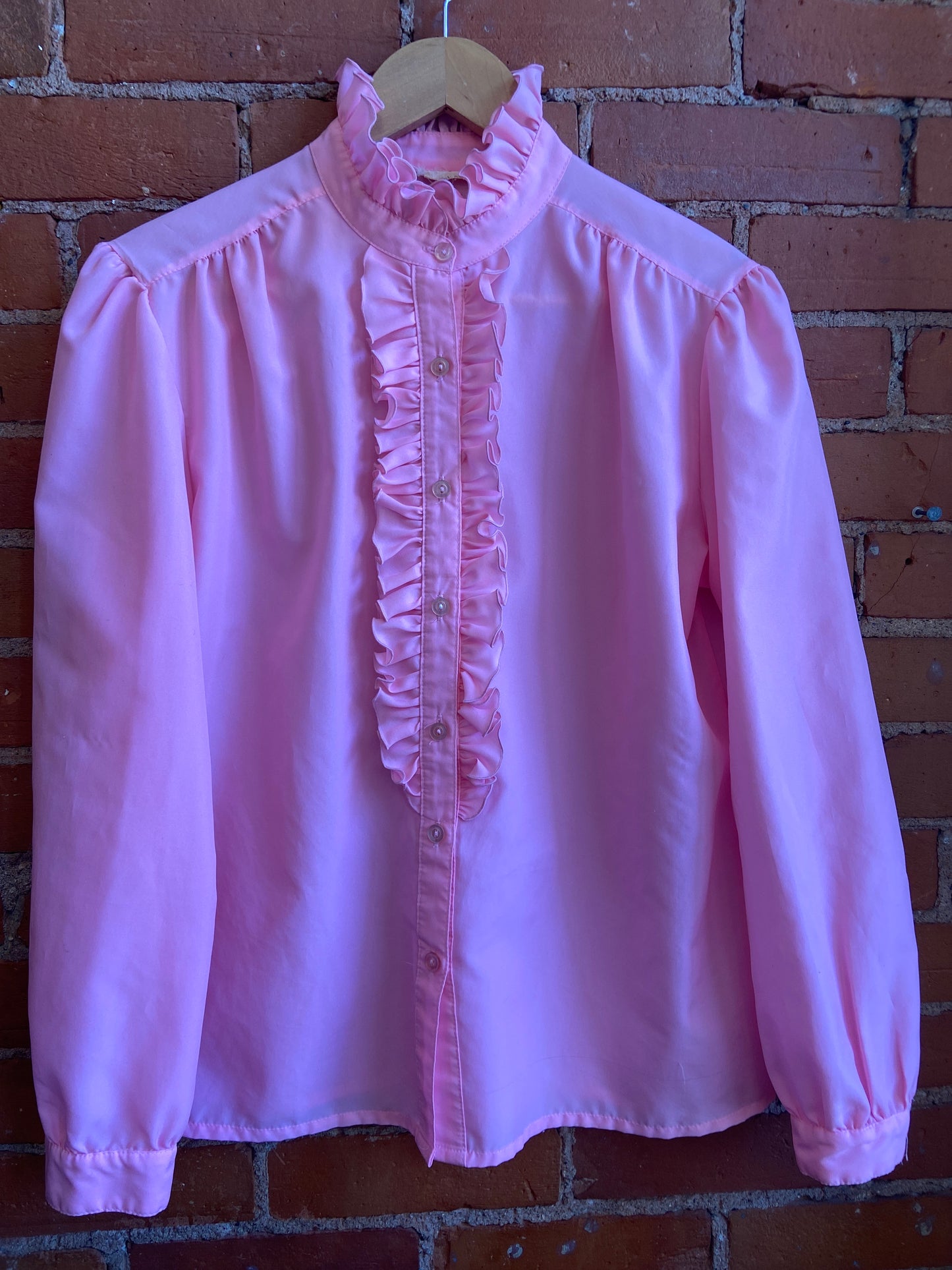 60s Pink Frilly Blouse