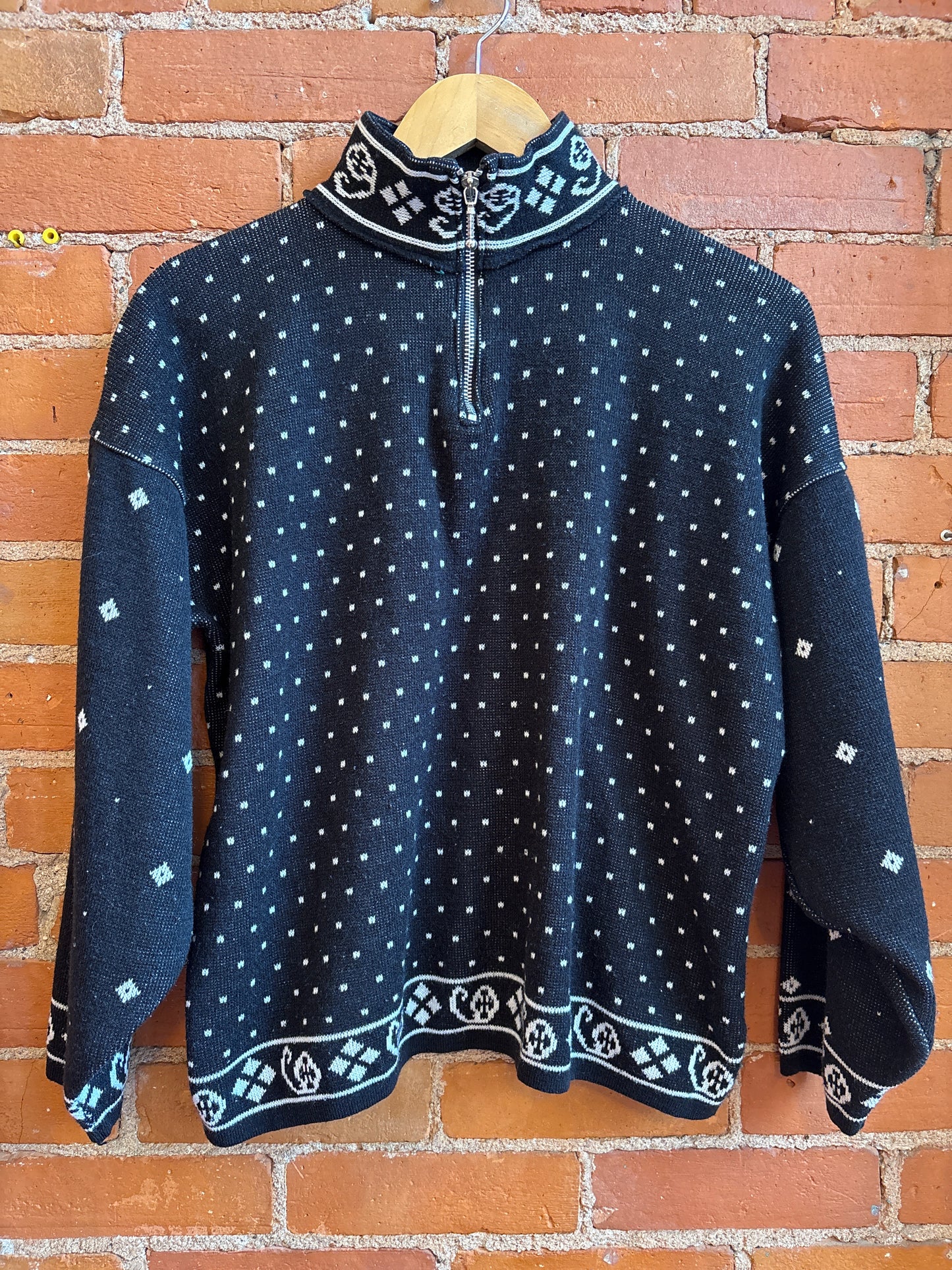 B&W 1/4 Zip Acrylic Sweater