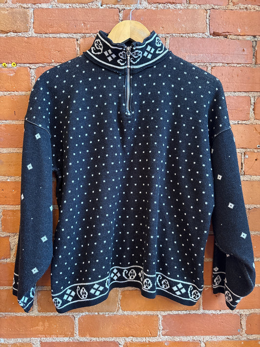 B&W 1/4 Zip Acrylic Sweater