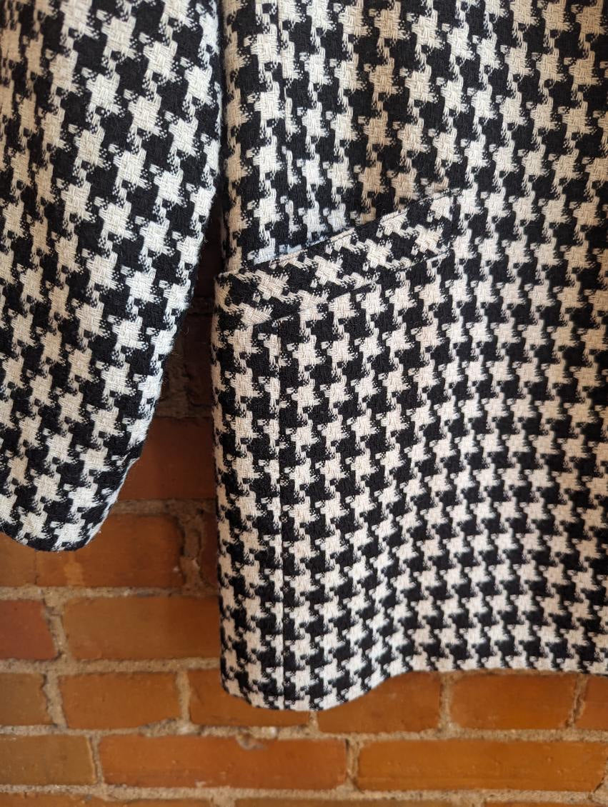 1980s Maison Christine Black and White Houndstooth Jacket