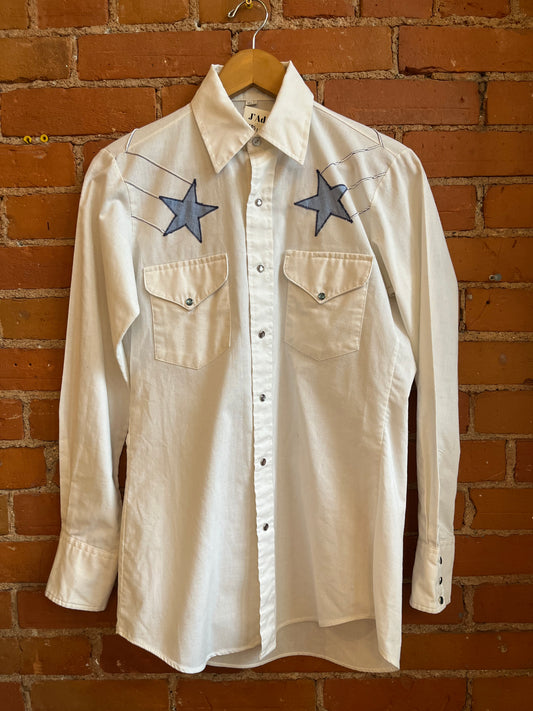 White Western Shirt With Stars