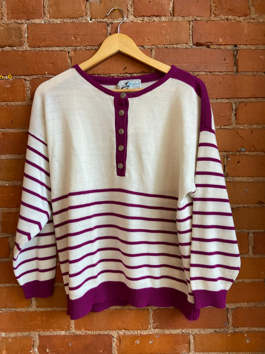 1980s Striped Boatneck Sweater