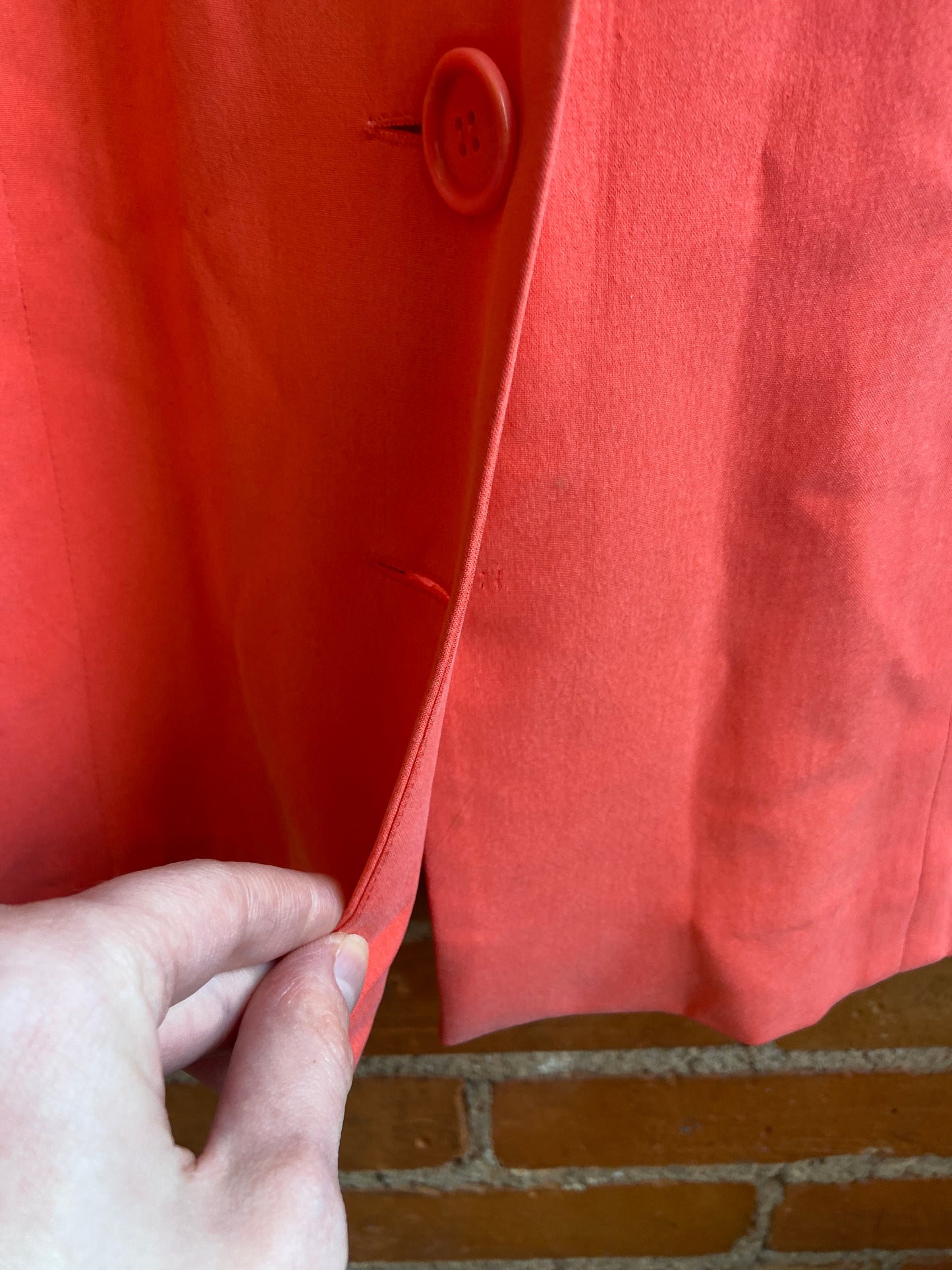 1990s Cynthia Howie Peach Button Front Shirtdress