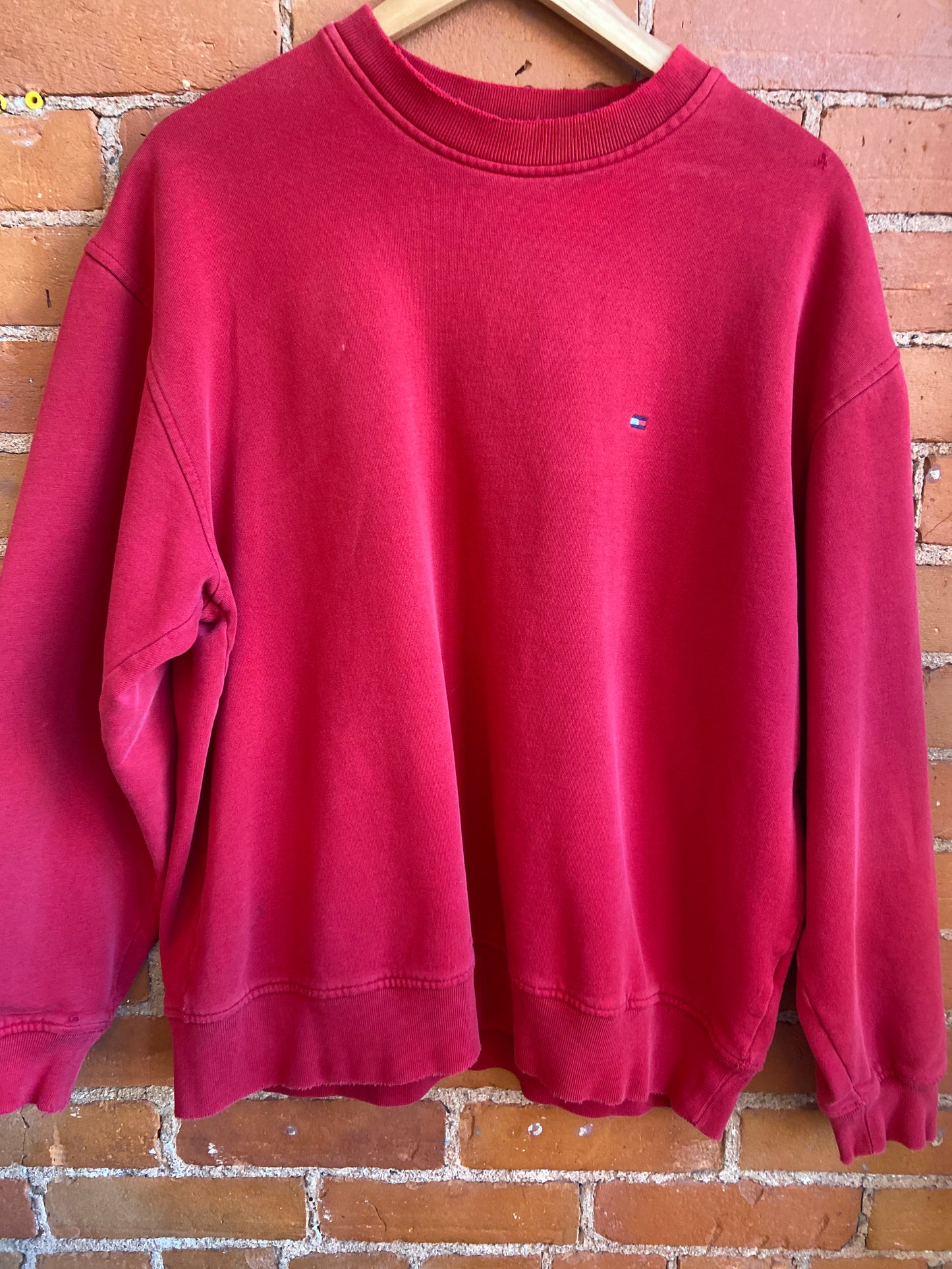 Tommy Hilfiger Distressed Red Crewneck