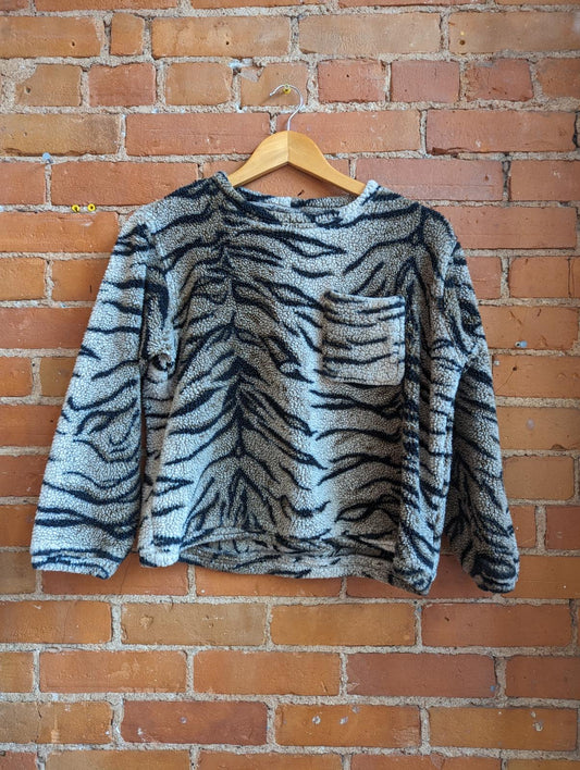 1990s AKA Tiger Print Fleece Sweatshirt