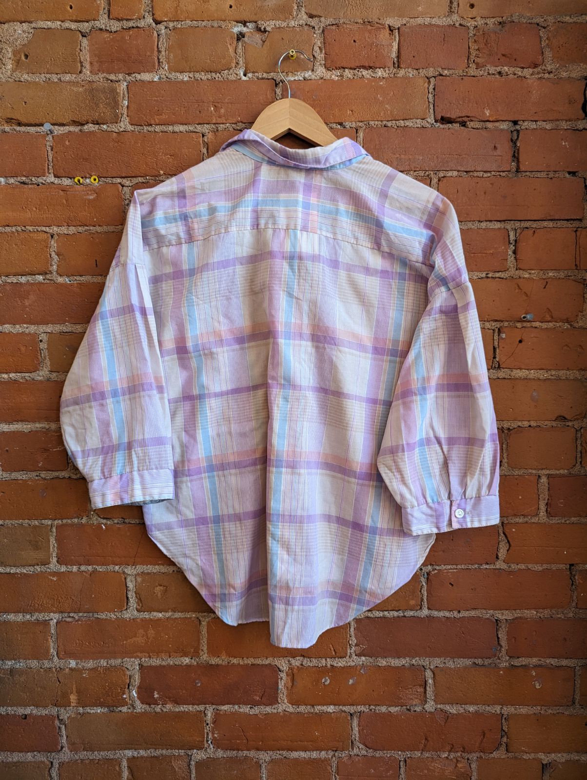 1990s Sweet Baby Jane Purple Plaid Blouse