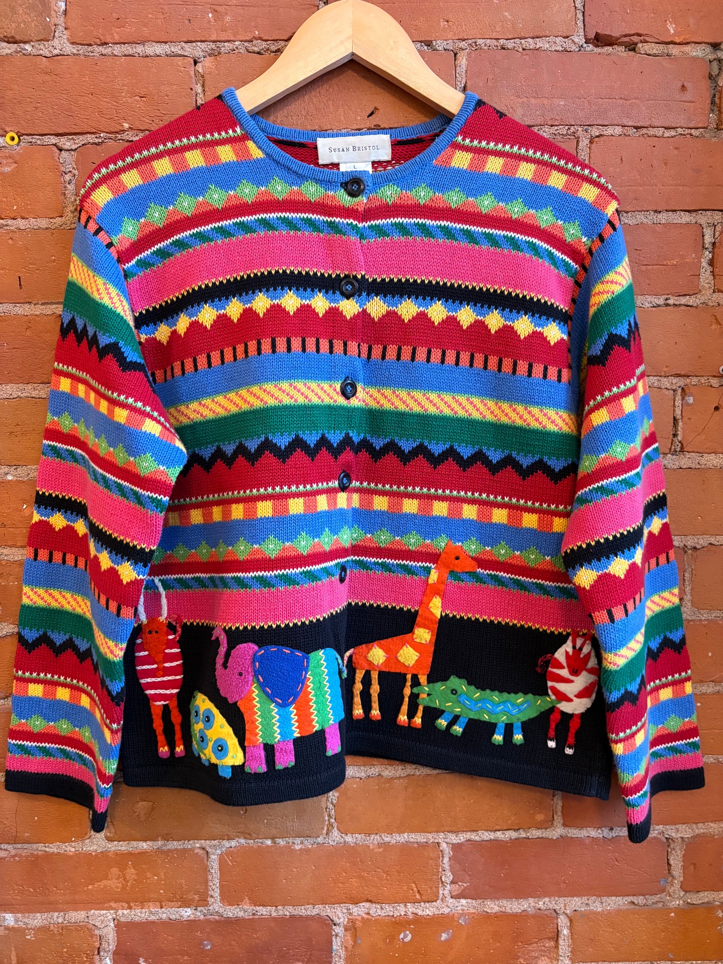 *Colourful Cotton Animal Knit Cardigan