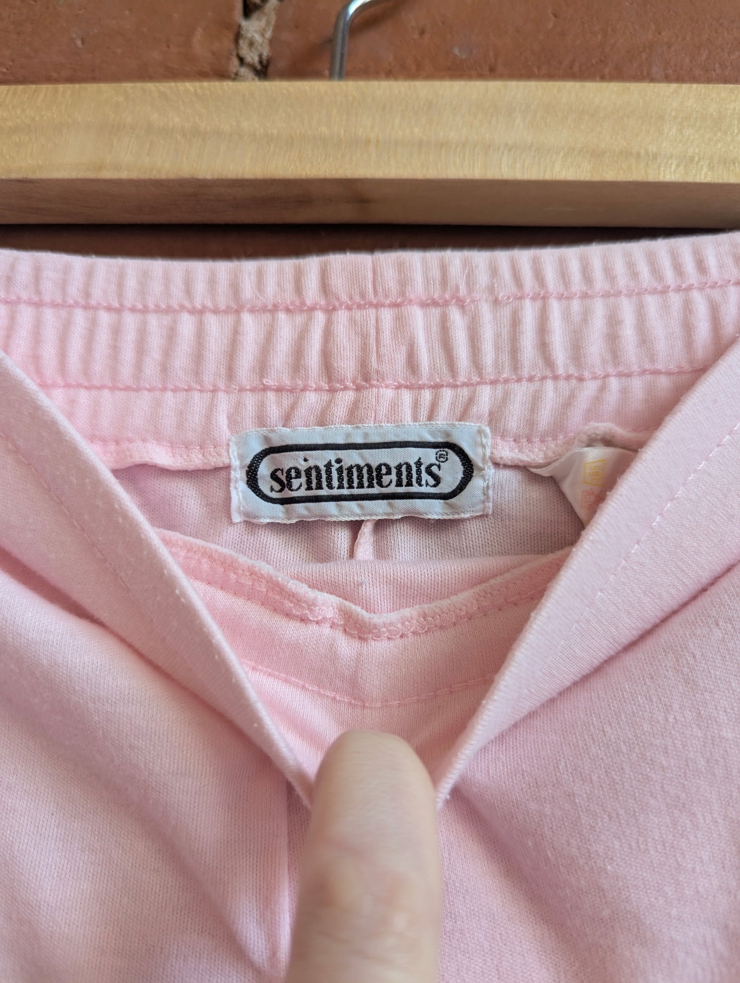 1980s Sentiments High Rise Baby Pink Elastic Waist Shorts