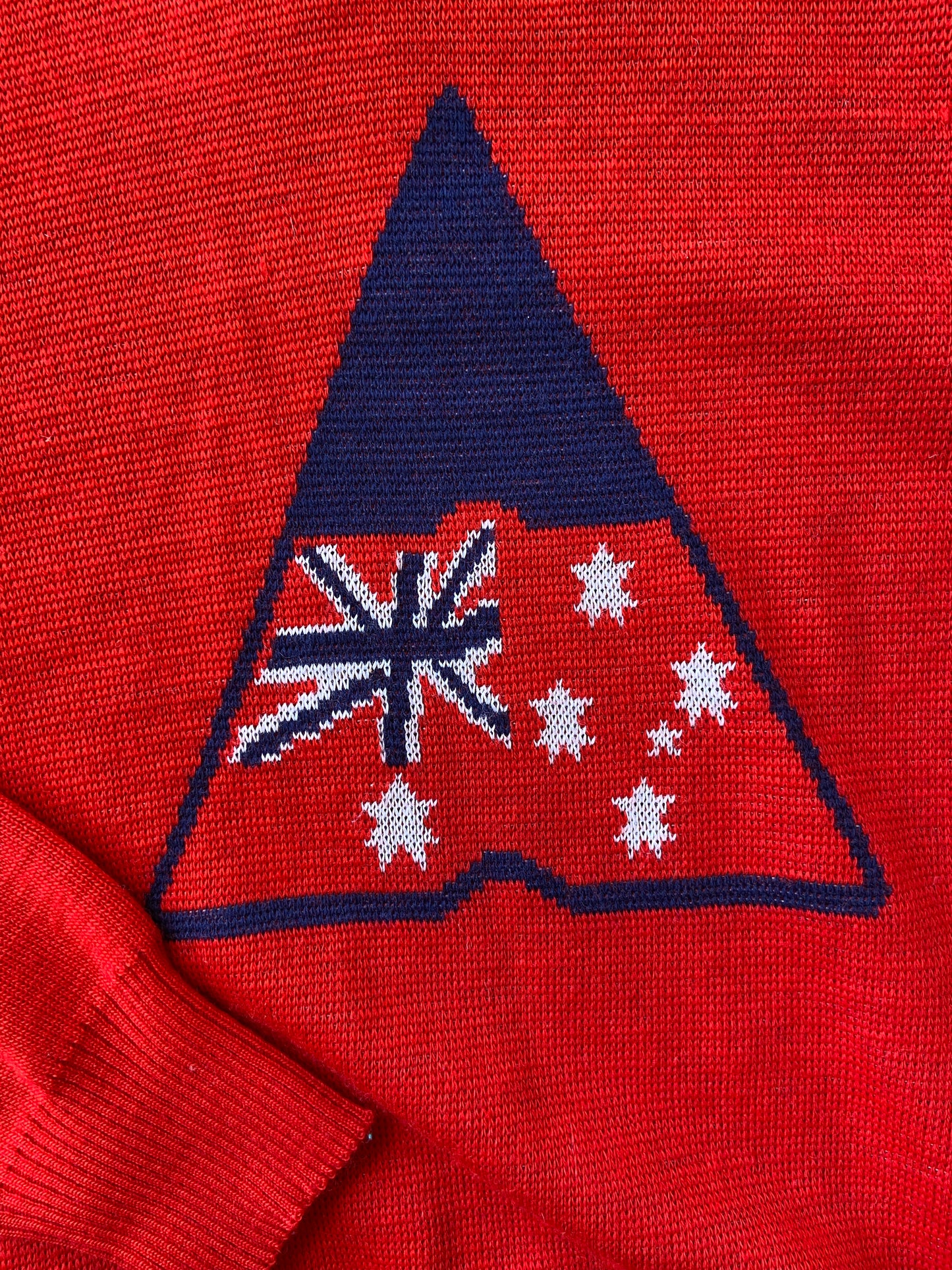 Red Australian Flag Wool Sweater