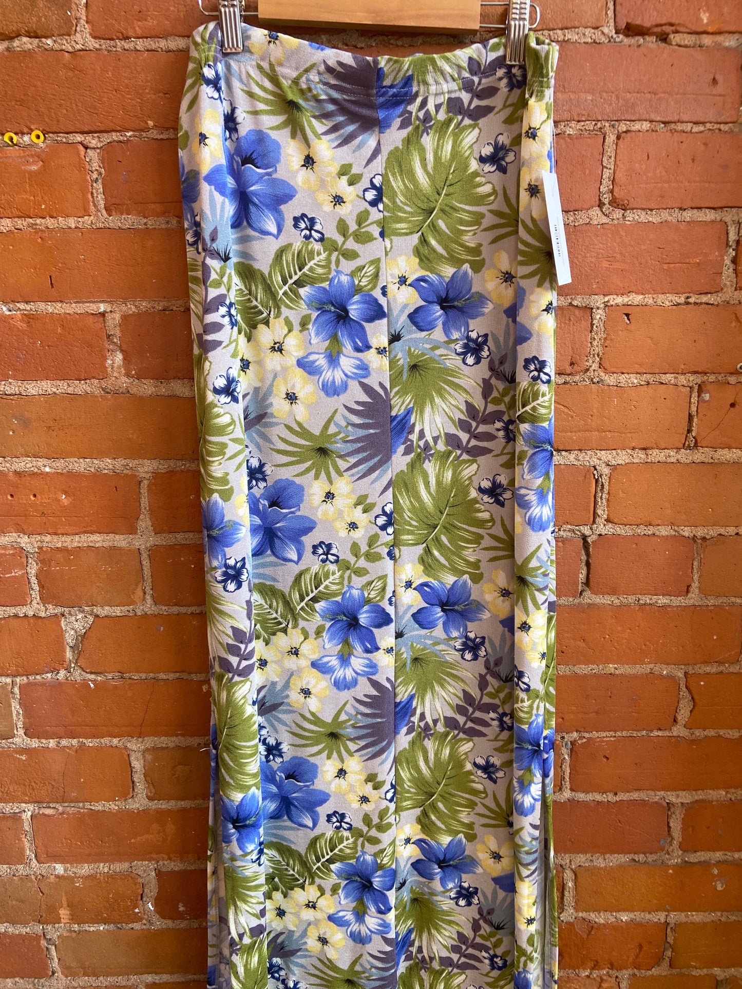 Slinky Tropical Floral Maxi Skirt