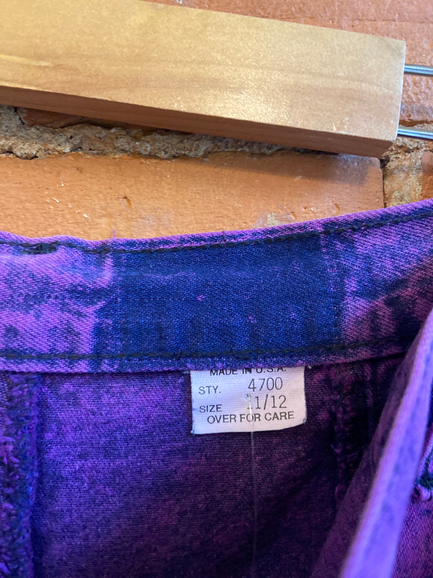 Denim Purple Hand Painted Maxi Skirt