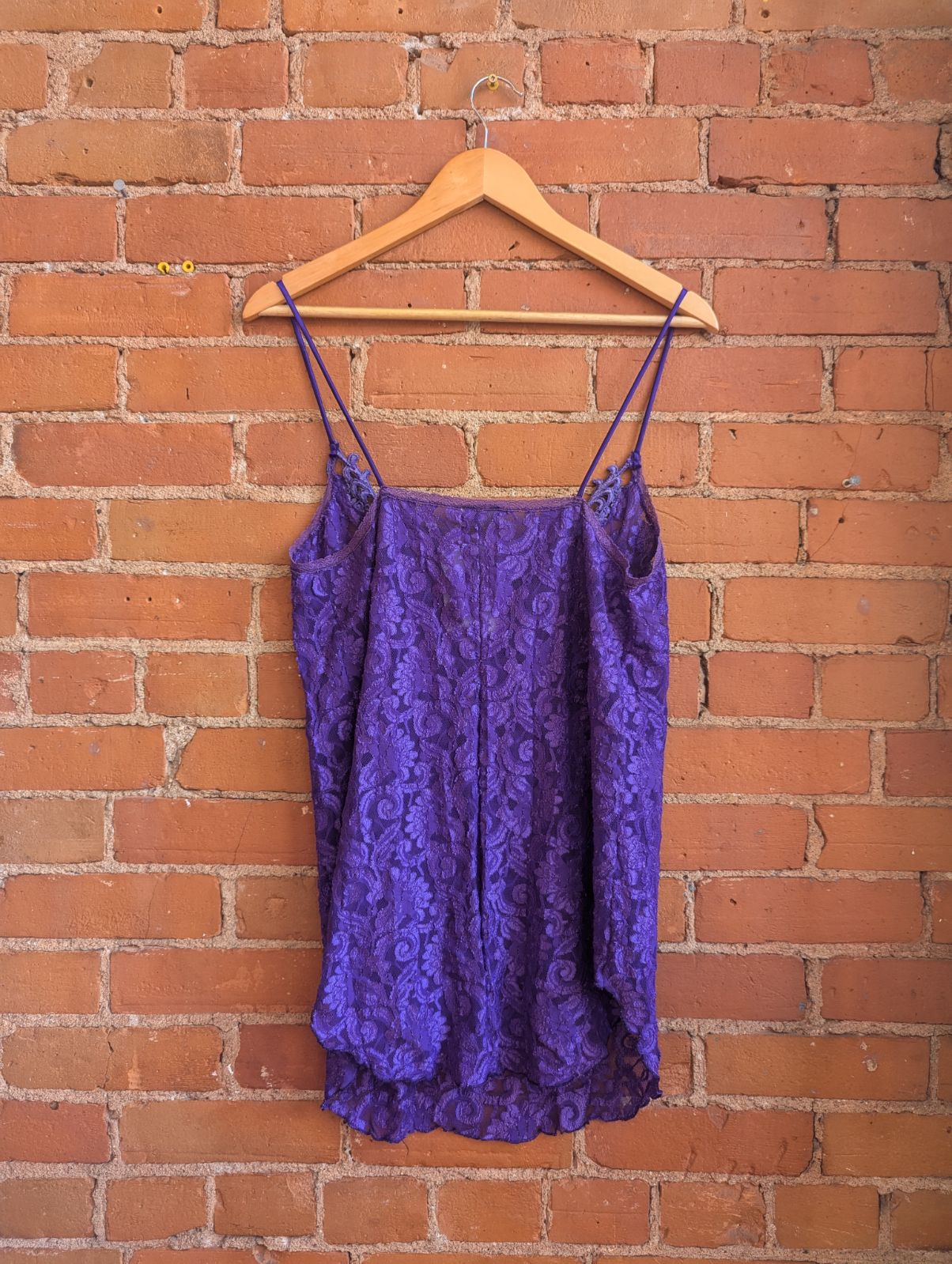 1990s Cinema Etoile Purple Lace Slip