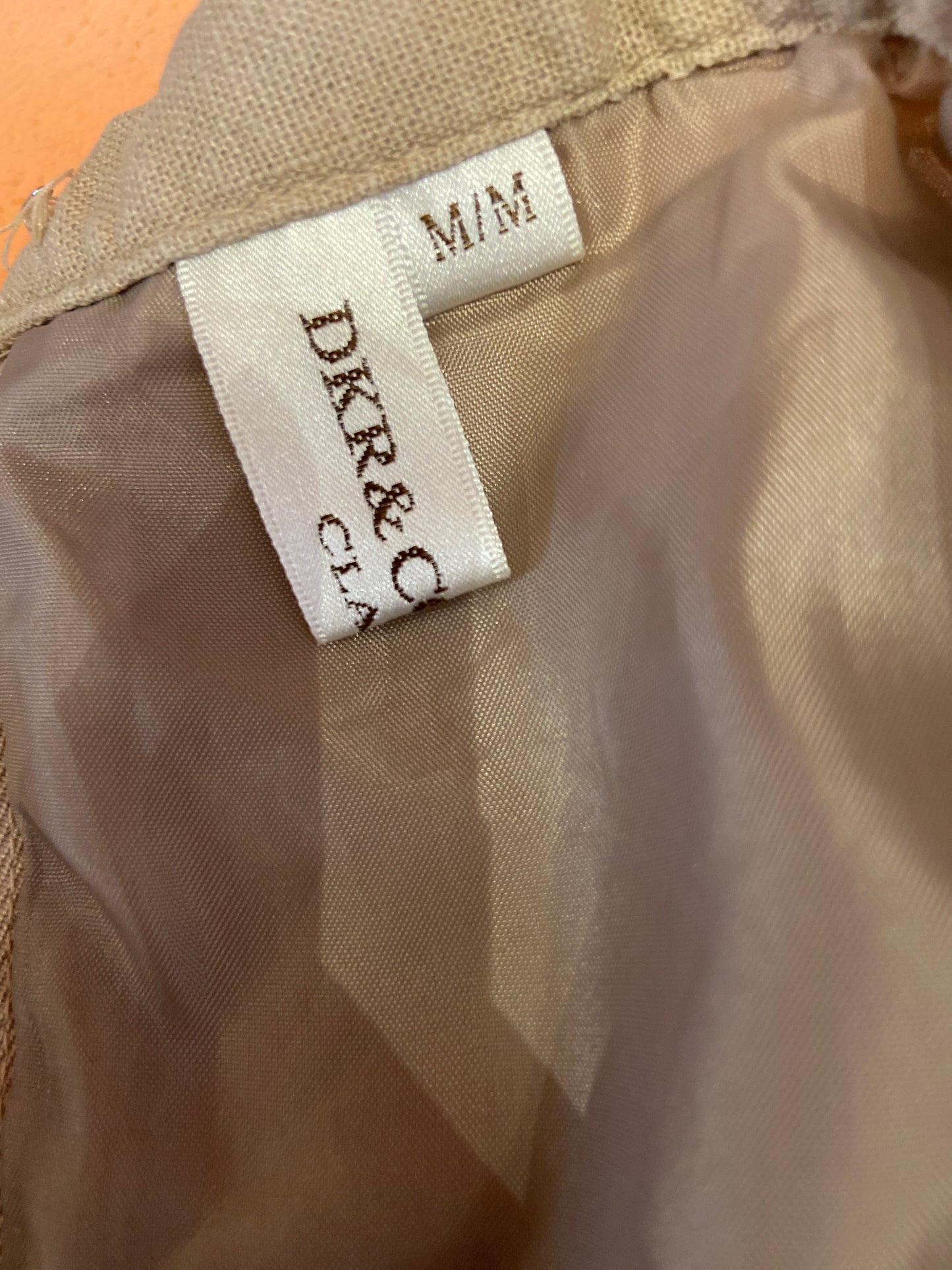 Beige Linen-Blend Ruffle Skirt