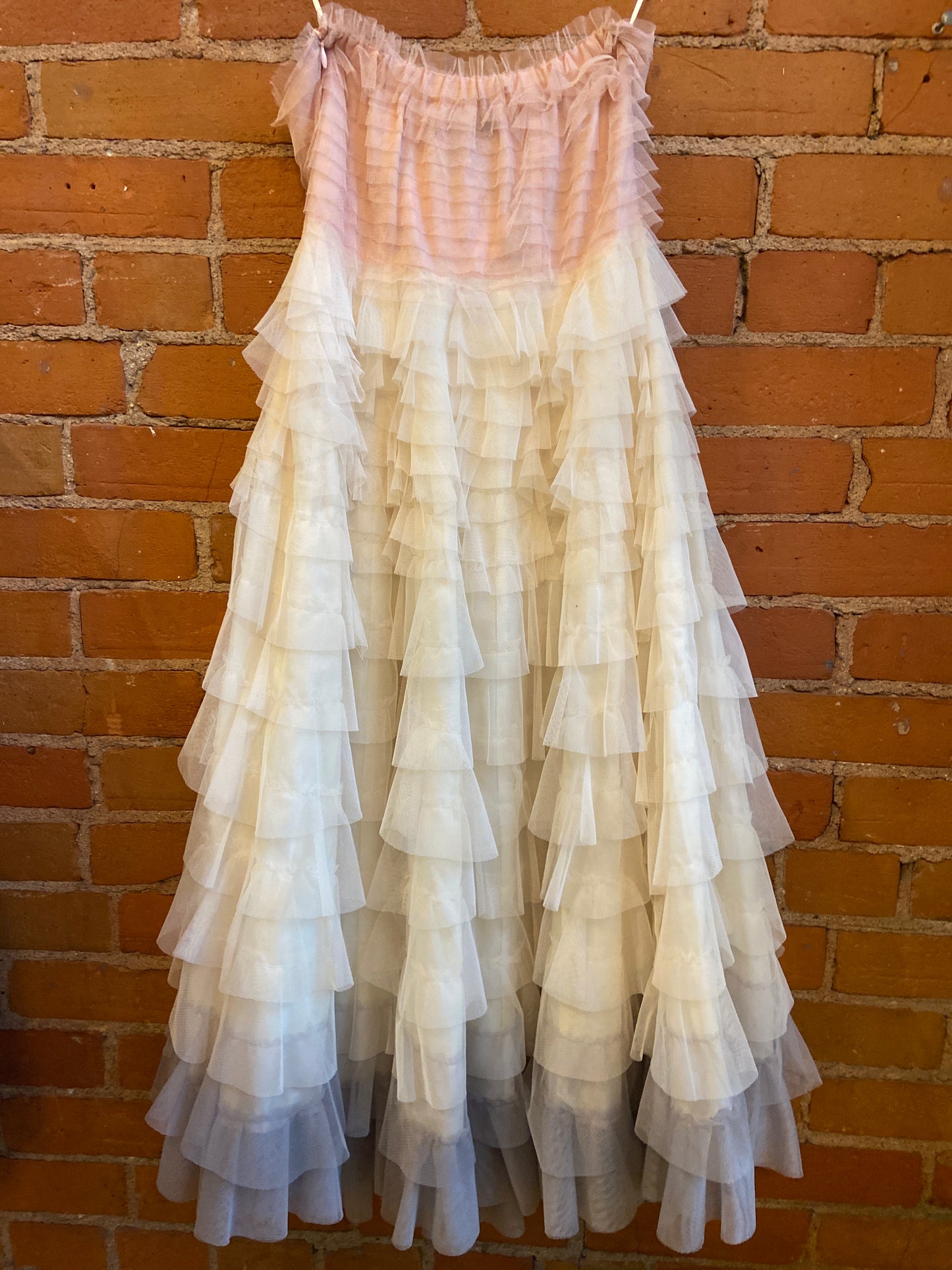 90s Tulle Strapless Ombre Dress