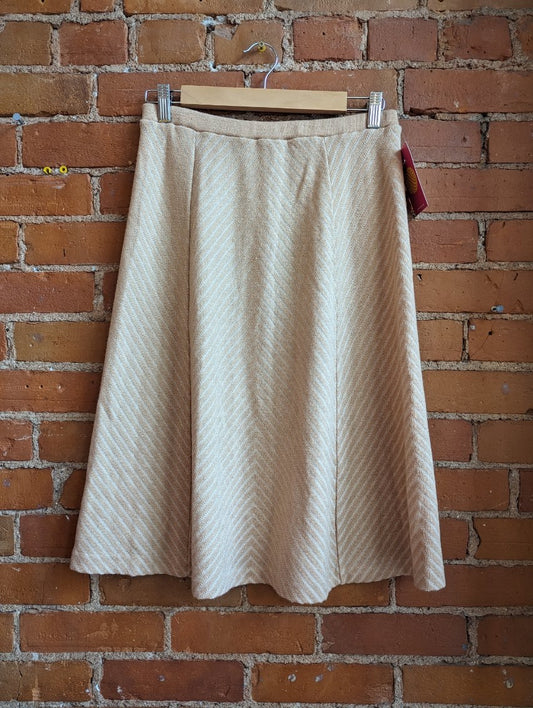 1970s St. Michael Beige and Tan Knit Skirt