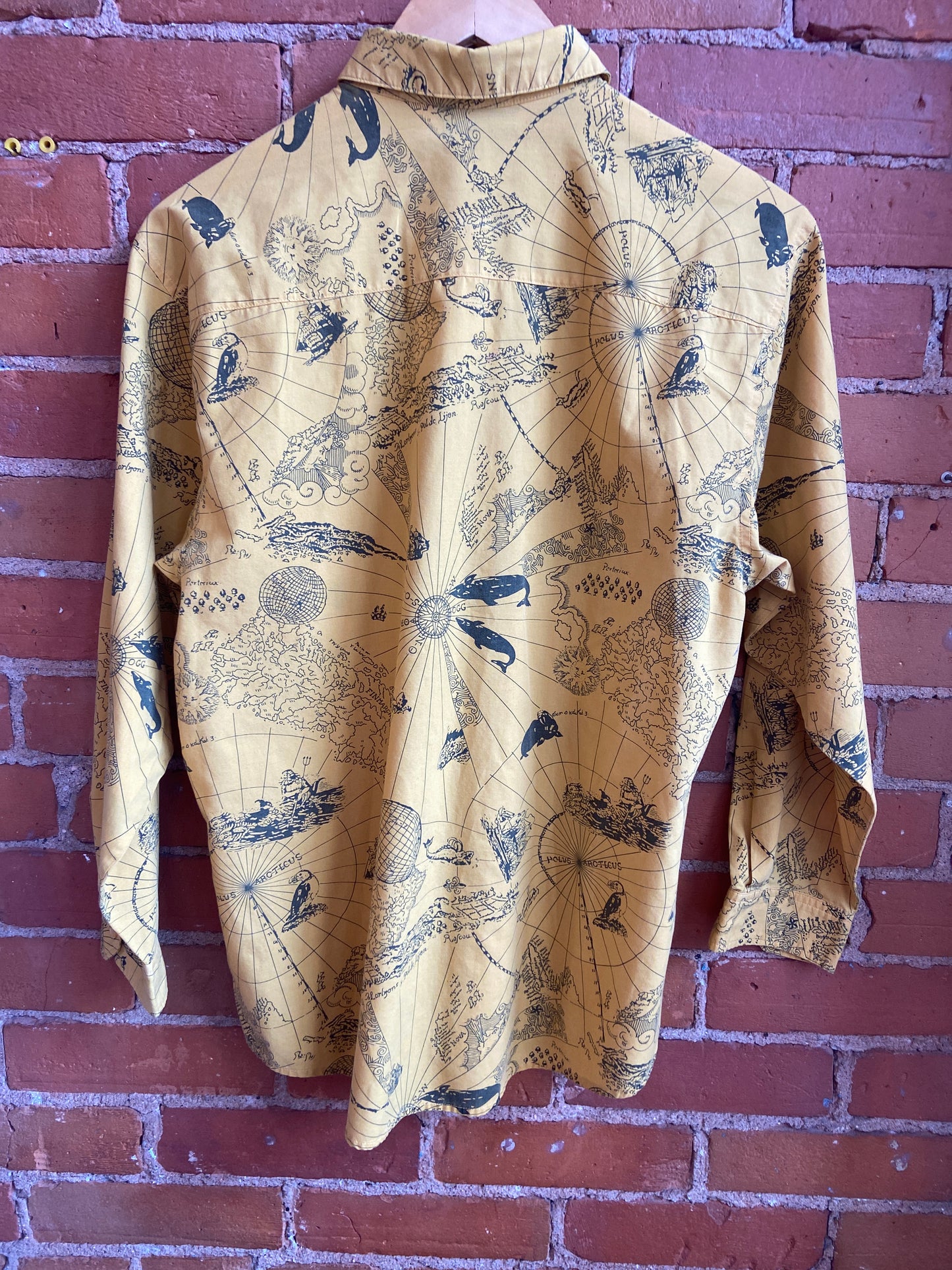 Diane Von Furstenberg Yellow Geographic Button-Up