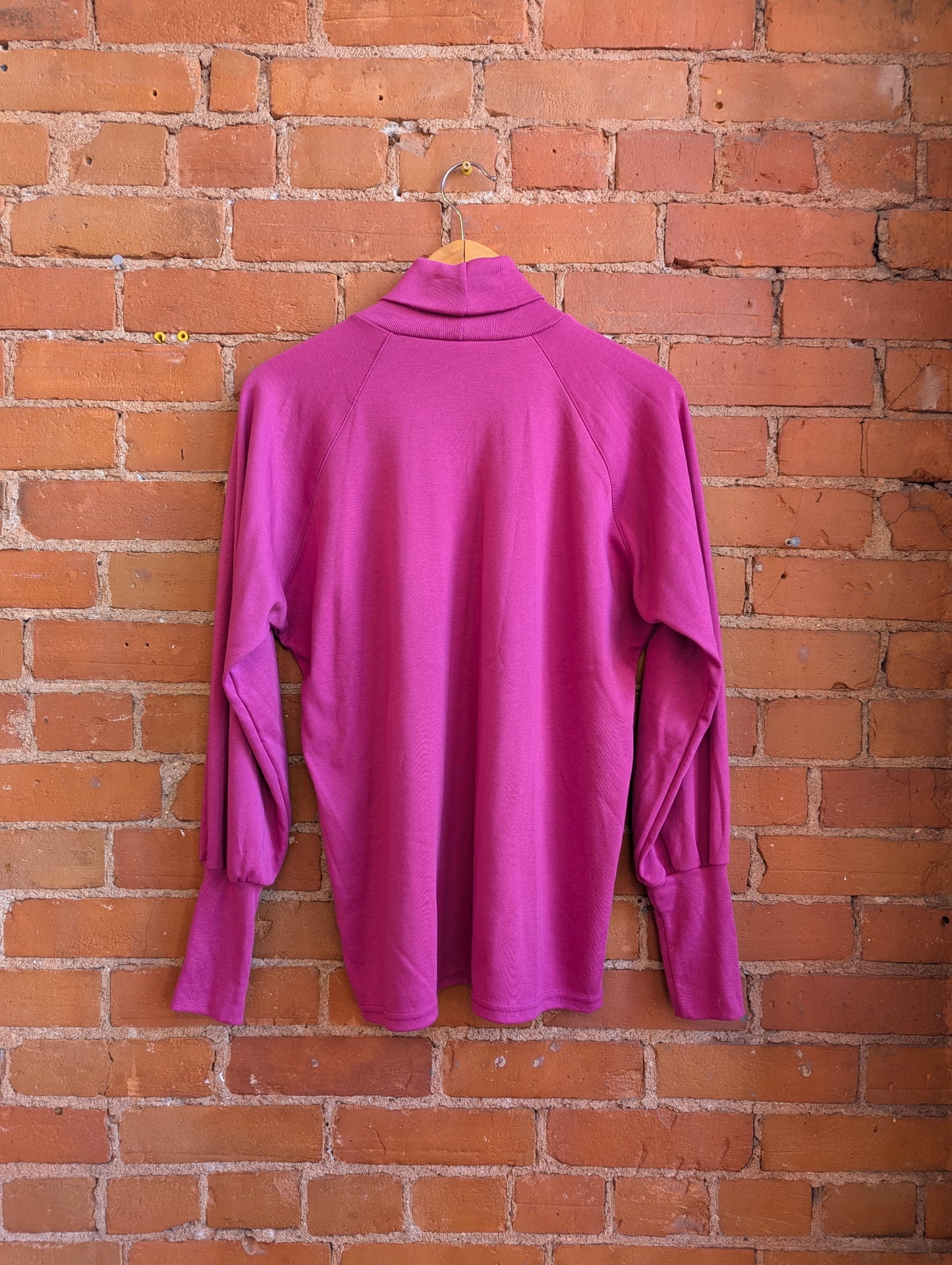 1980s Weekenders Raspberry Pink Long-Sleeve Turtleneck Top