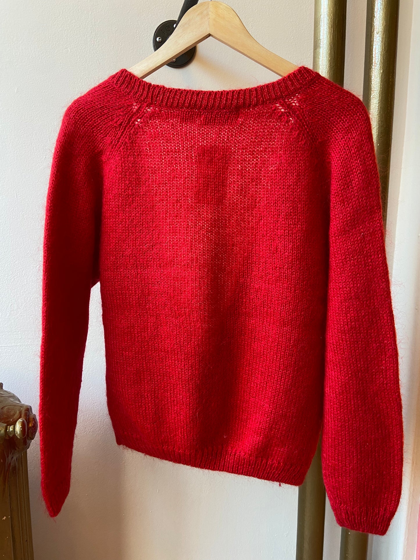 Red Mohair Cardigan