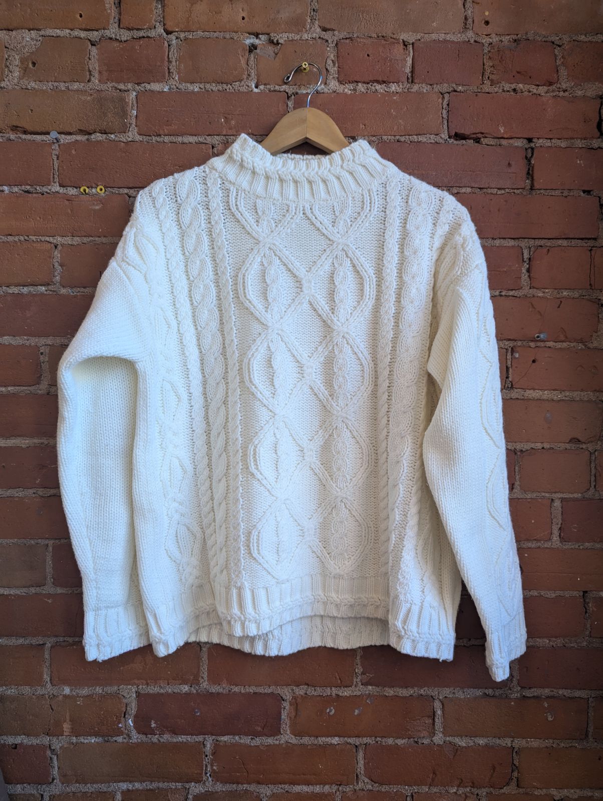 1990s Jessie Cream Coloured Cable Knit Sweater