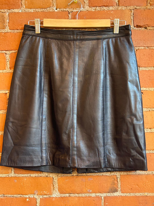 Butter-Soft Black Leather Mini Skirt