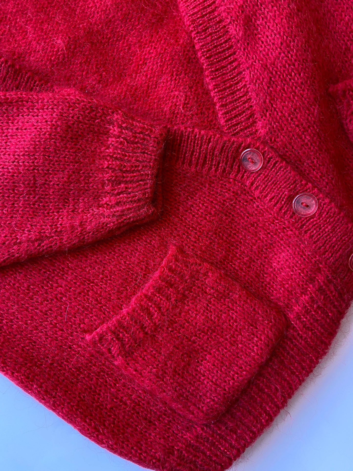 Red Mohair Cardigan