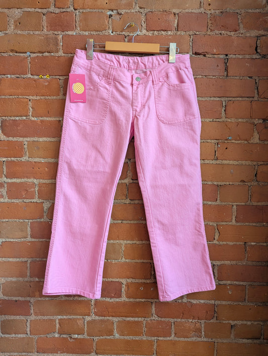 Y2K Bongo Low Rise Pink Denim Capri Pants