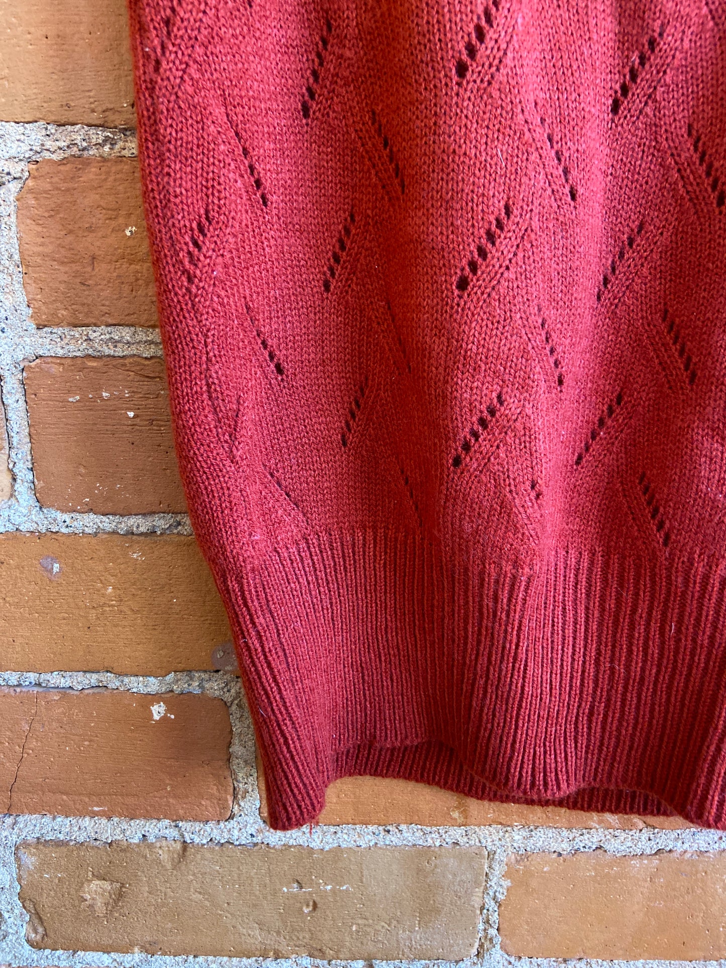 1970s Mister Leonard Rust Coloured Sweater Vest