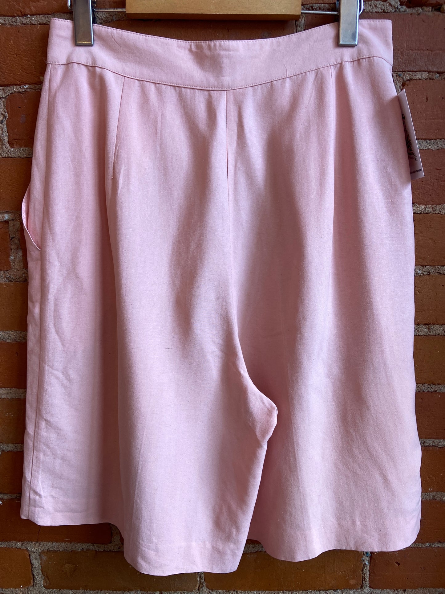 Baby Pink High-Rise Silk Blend Shorts