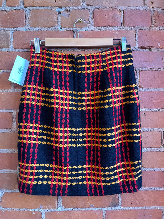 Wool Colorful Embroidered Mini Skirt