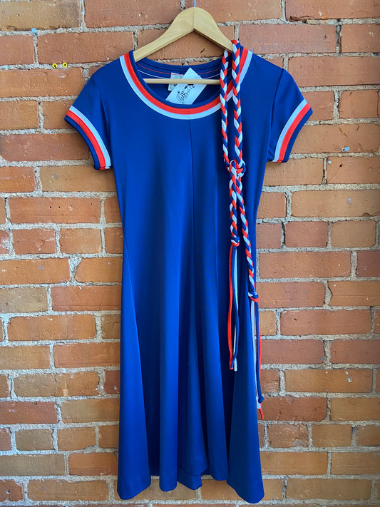 70’s Blue Red & White Dress