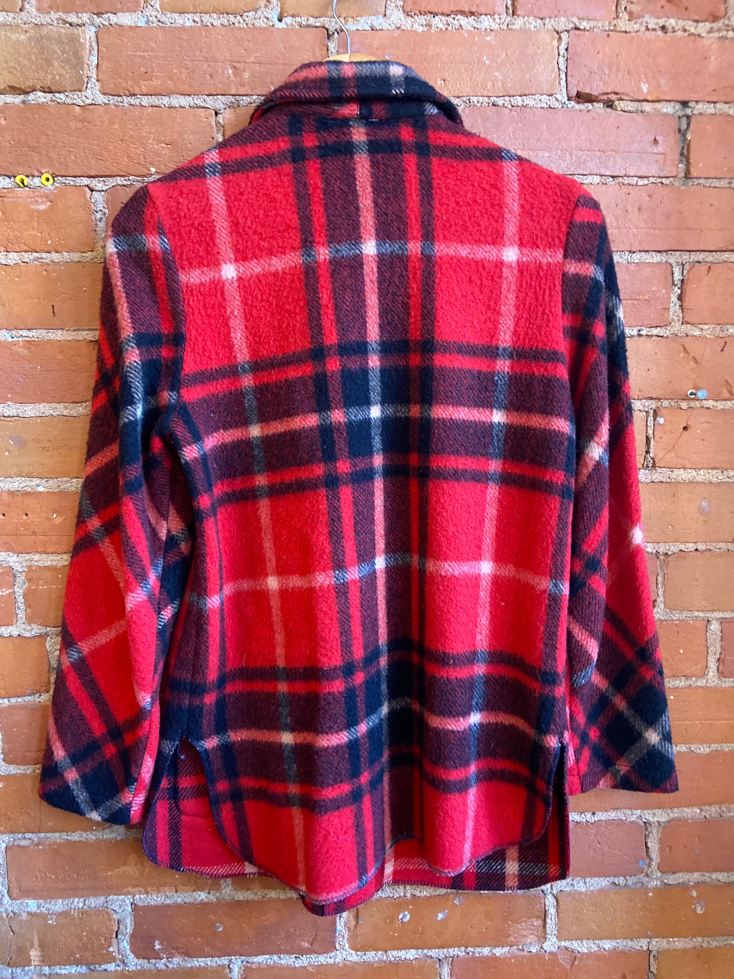 70’s Red Plaid Jacket with Dagger Collar