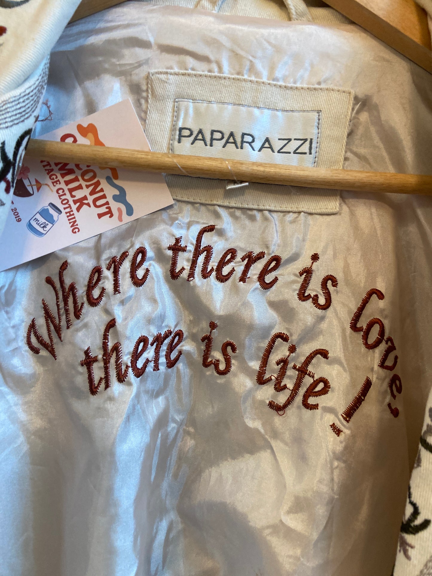 90s Romance Rose Embroidered Denim Coat