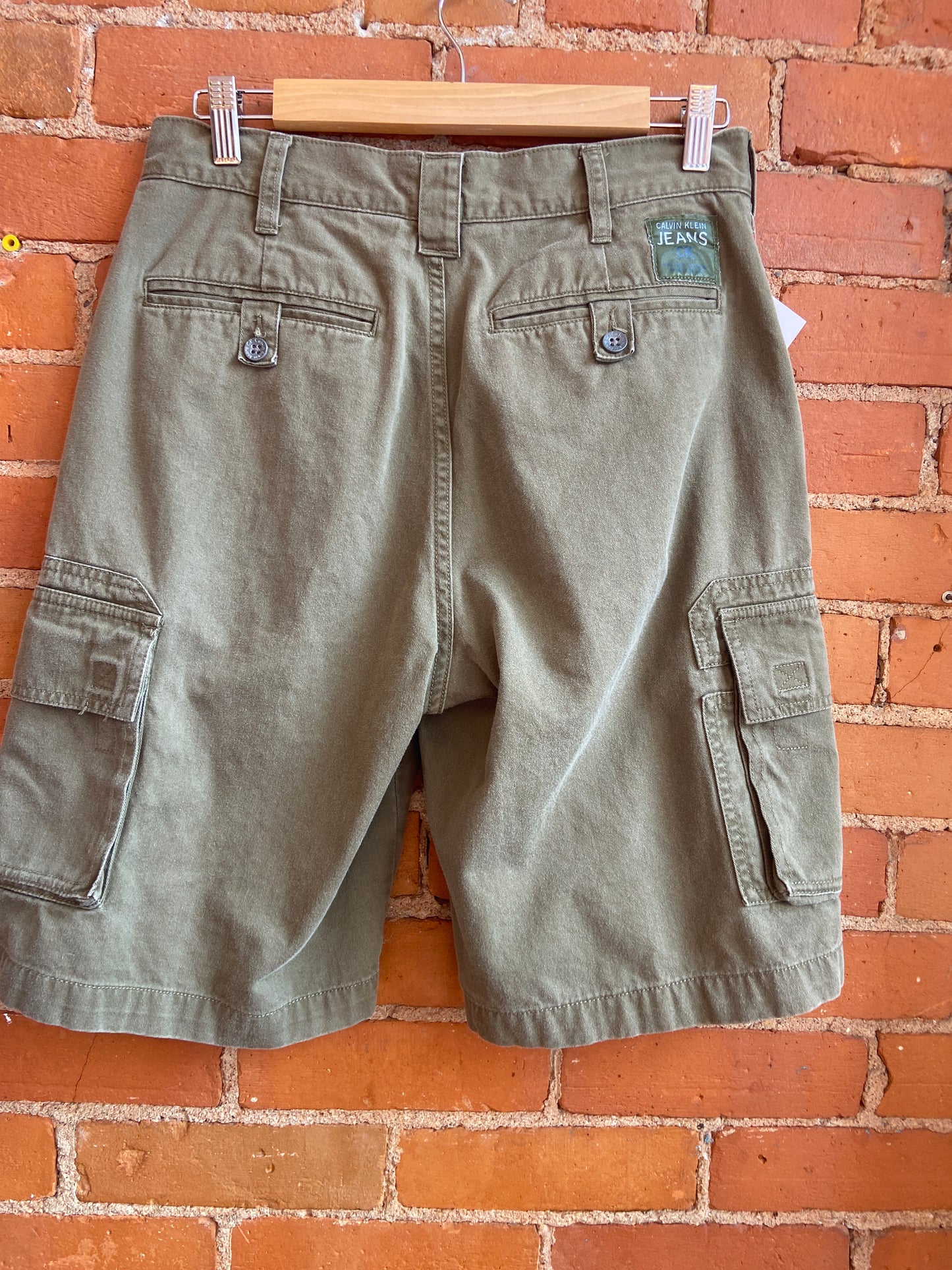 Calvin Klein Olive Cotton Cargo Shorts