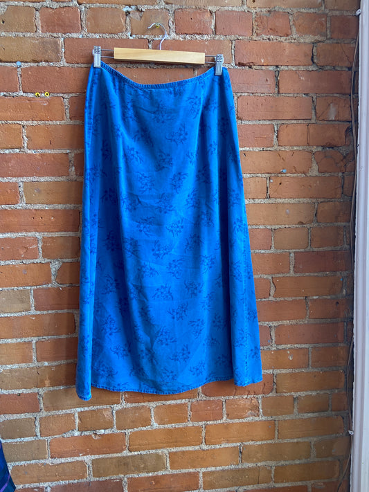 Floral chambray skirt