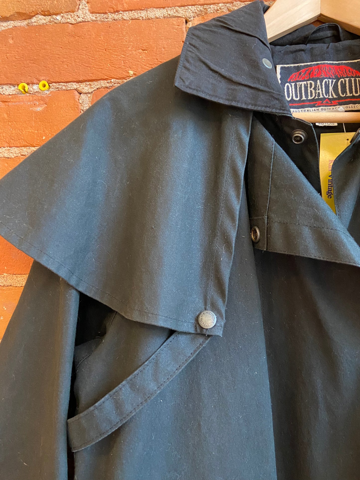 1980s Oilskin Long Trench With Cape