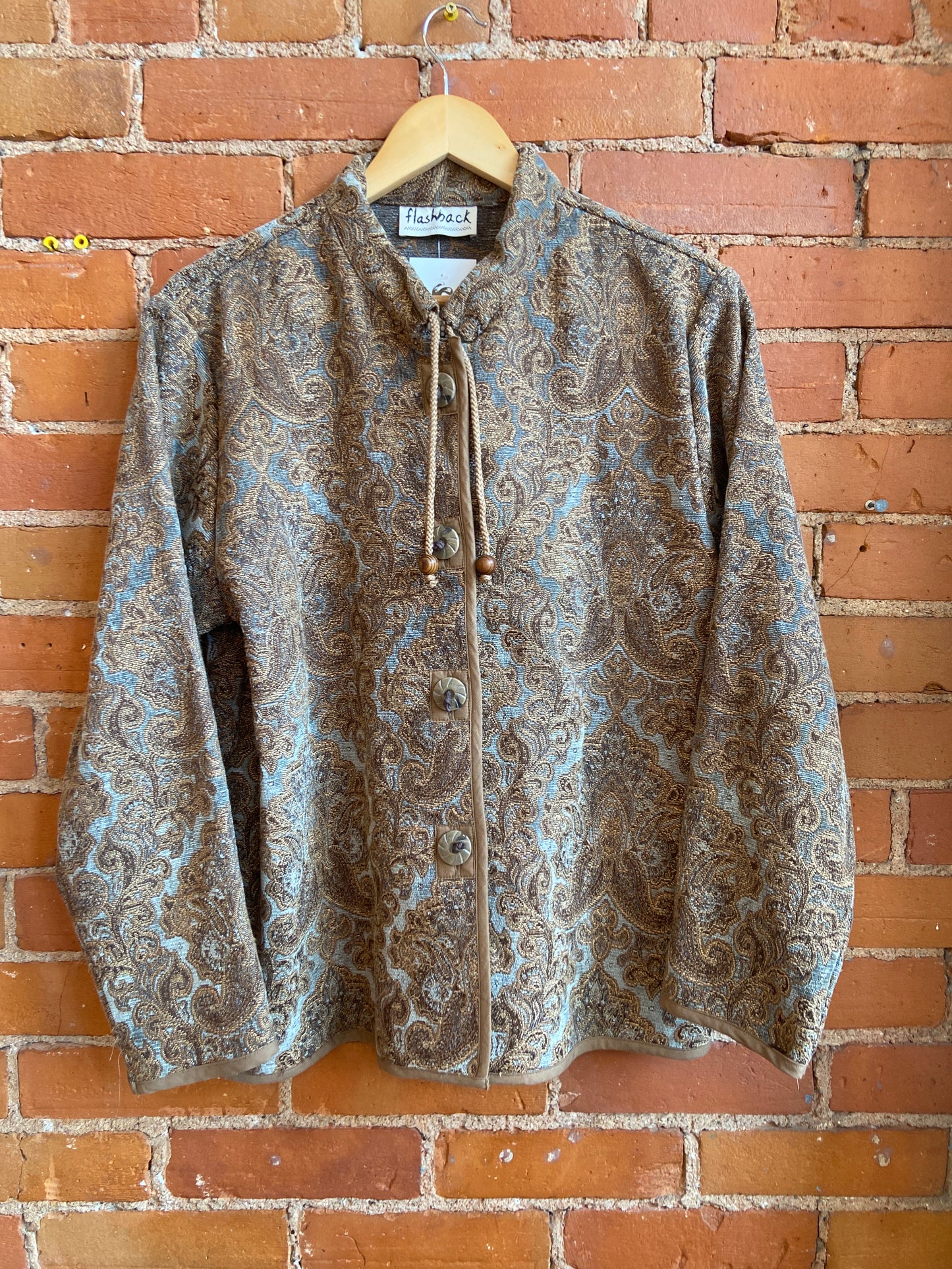 Tapestry Jacket with Wooden Toggles