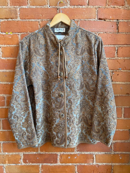 Tapestry Jacket with Wooden Toggles