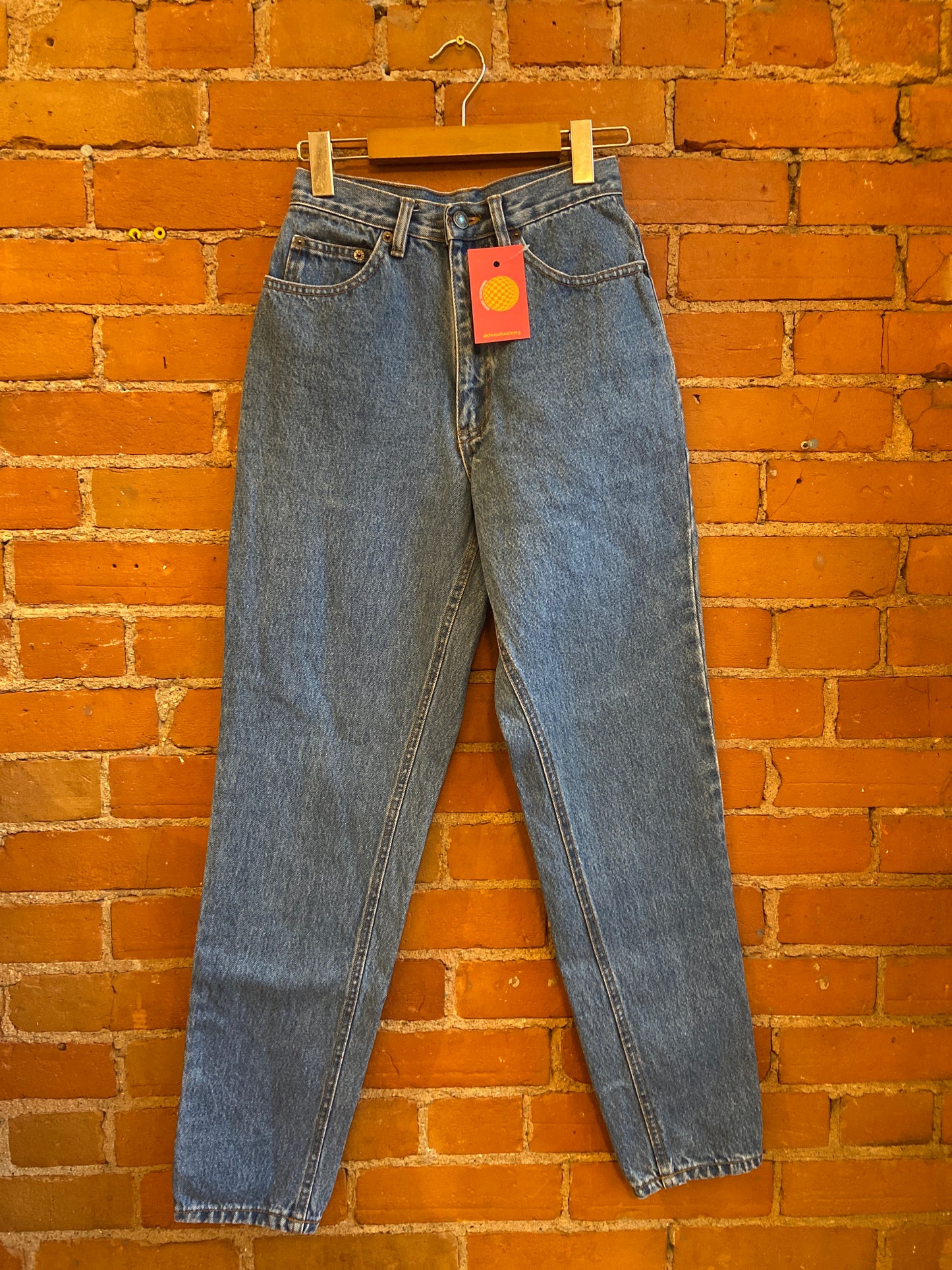 1990s Jordache Medium Wash High Rise, Tapered Leg Jeans