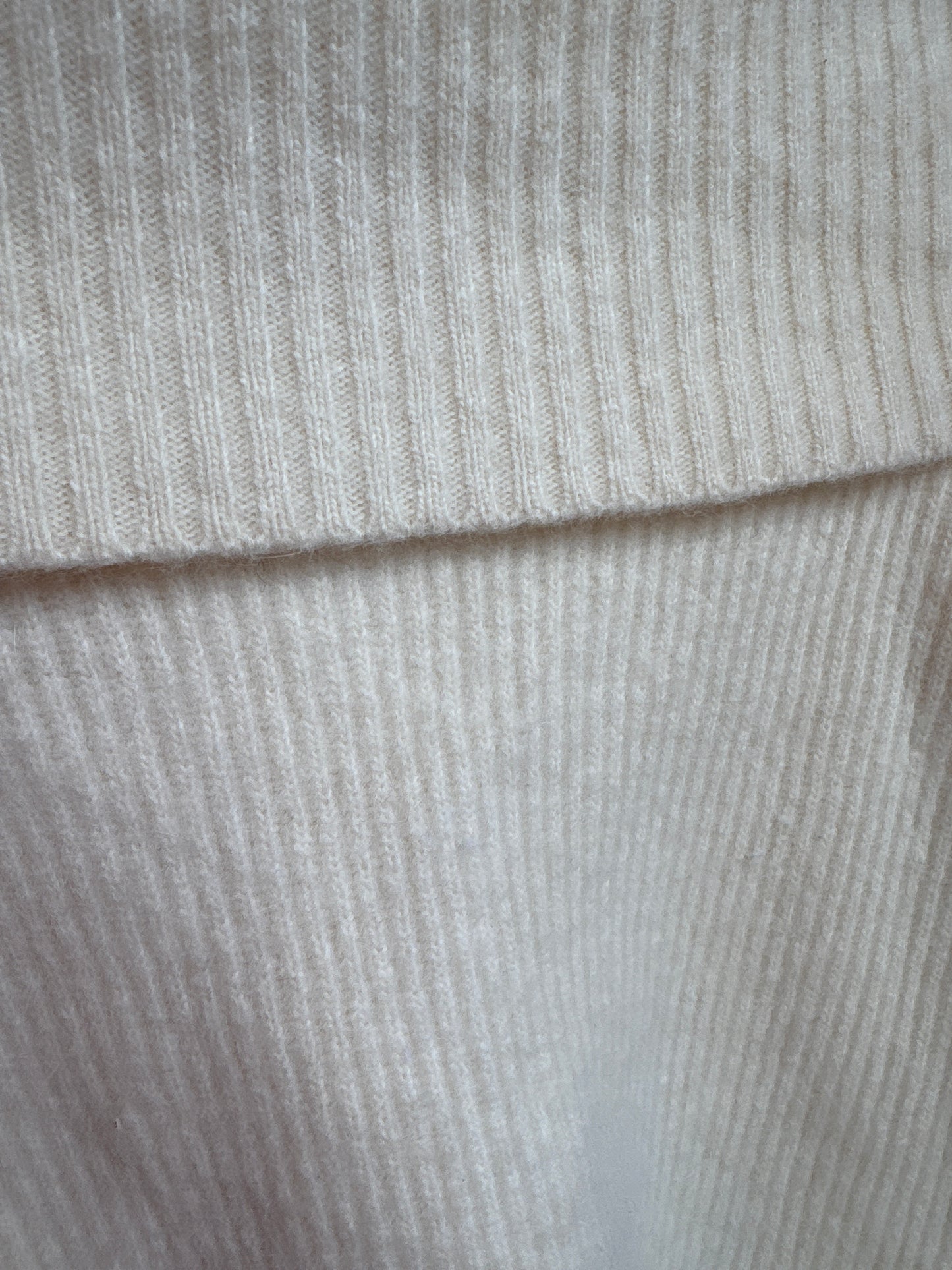 Cream Lambswool Off-The-Shoulder Sweater