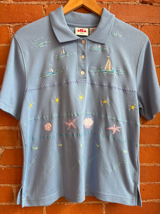 Sailboat Collared Shirt