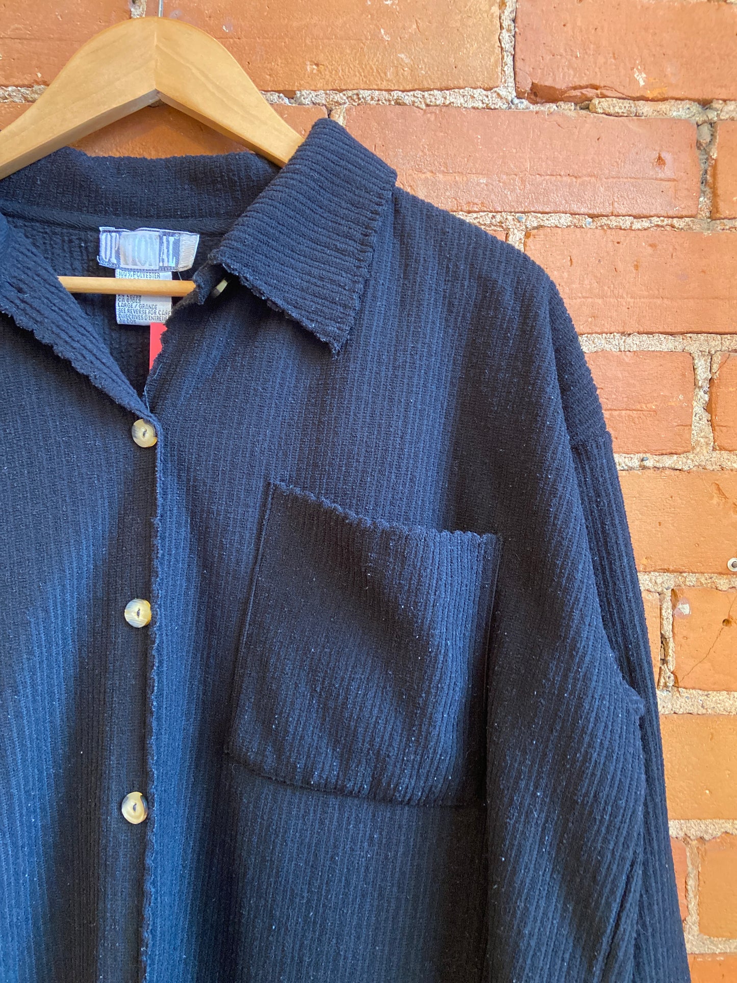 1990s Optional Equipment Black Ribbed Shacket