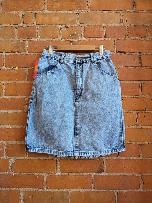 1980s Jonathan Light Acid Wash Denim Skirt