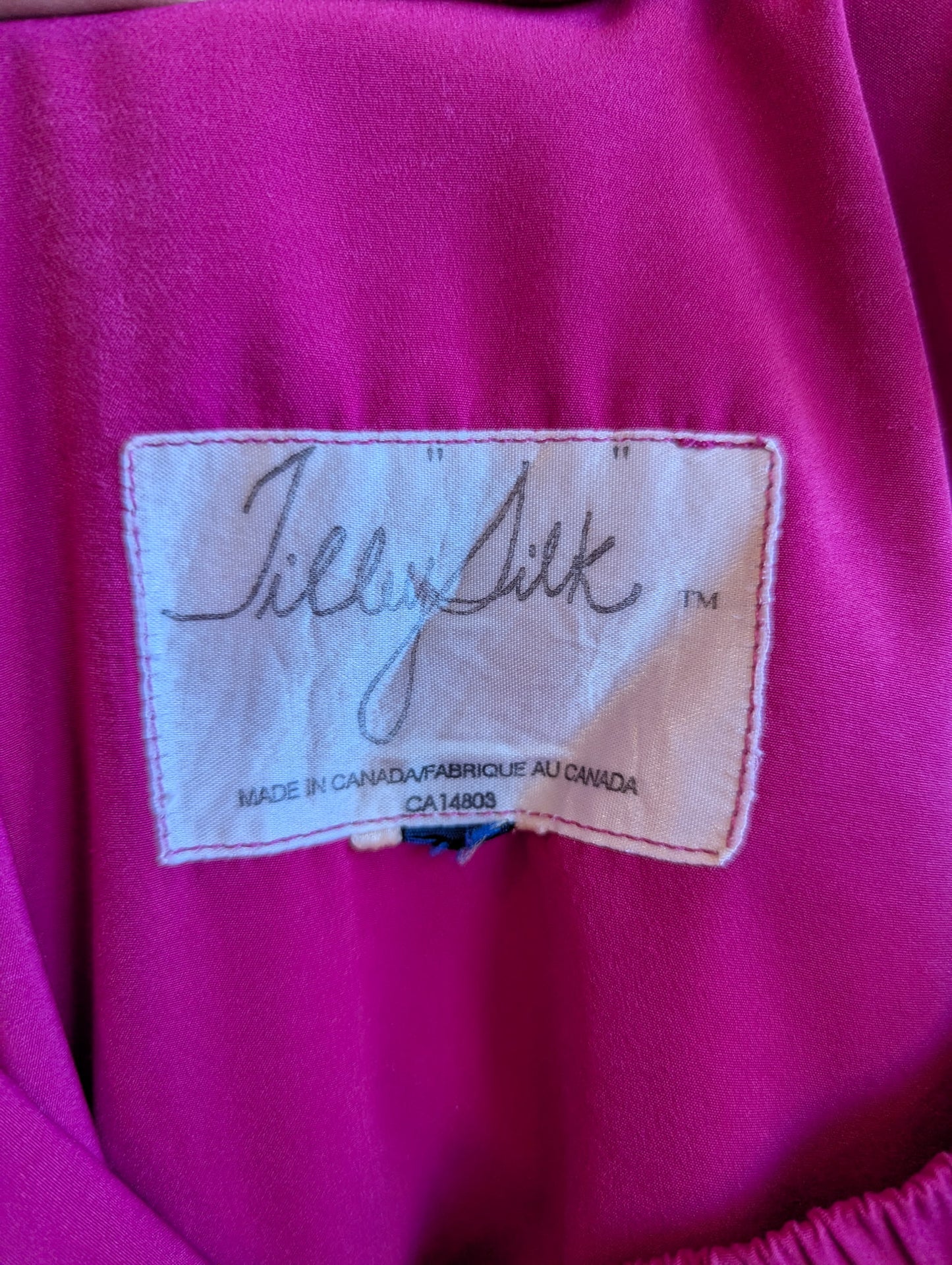 1980s Lily Silk Fuchsia Pink High-Rise Silk Pants