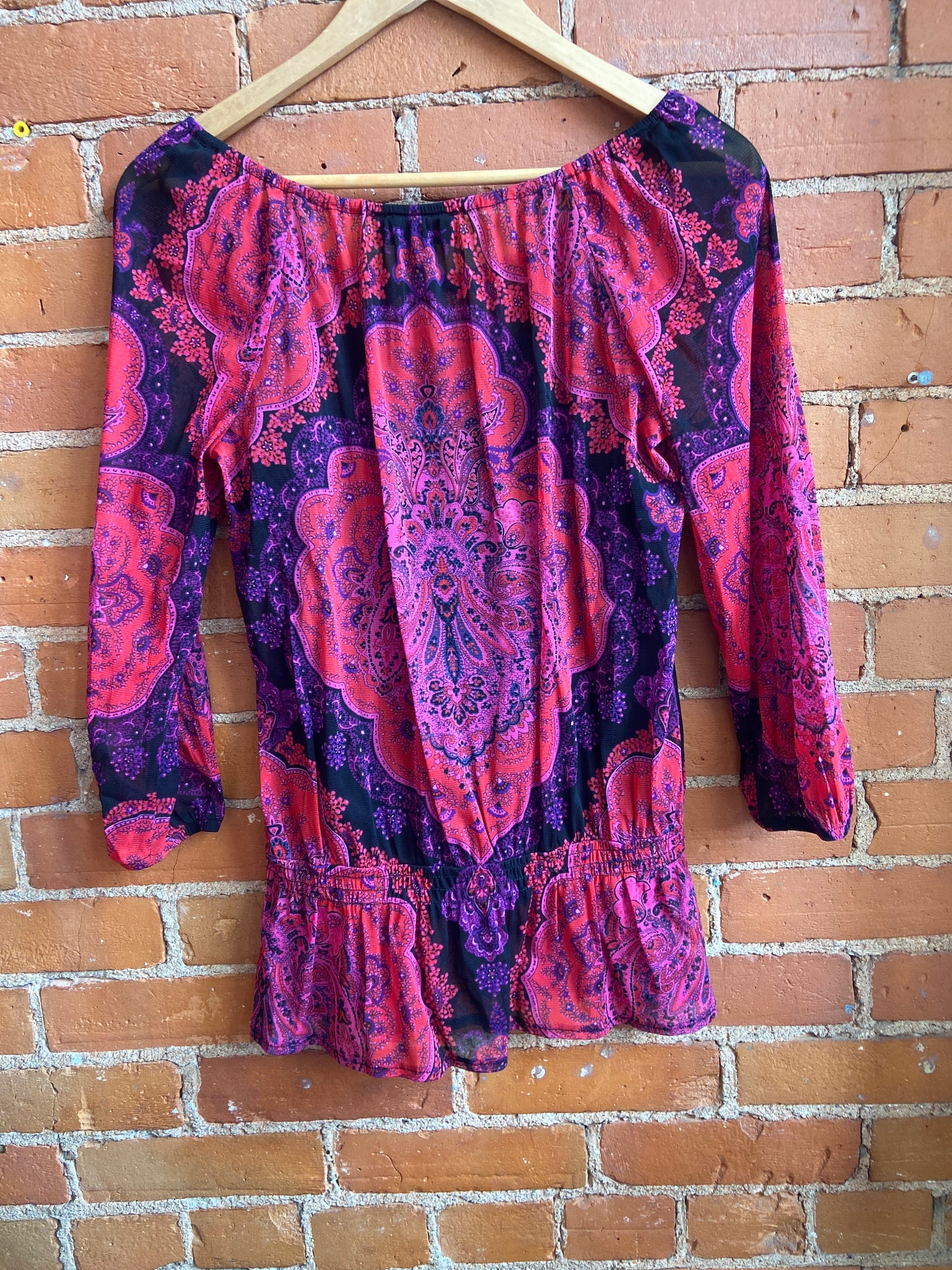 Y2K International Concepts Embellished Paisley Print Blouse